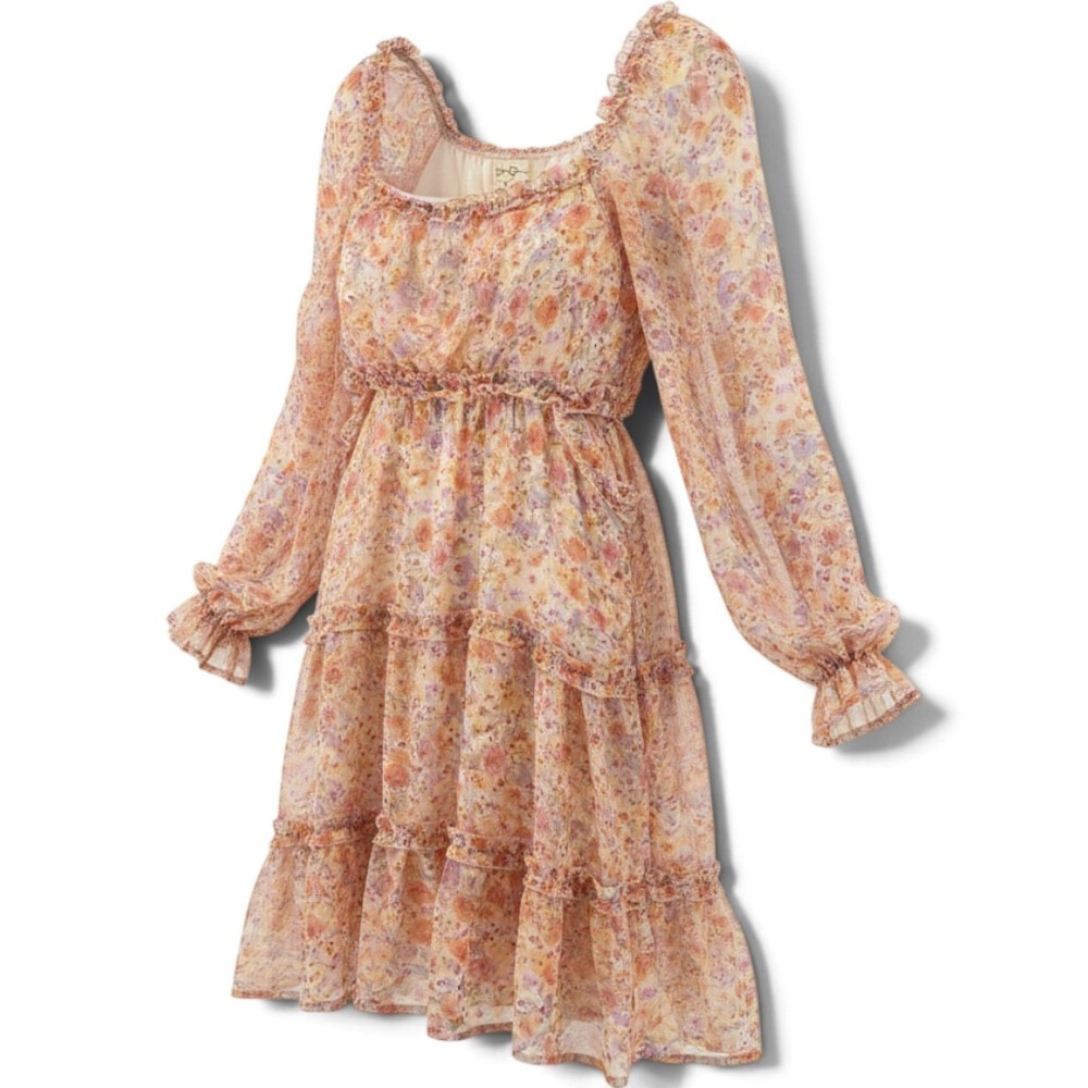 Jessica Simpson Dress Womens XL 6DJTW884 Pink Floral Cutout Metallic NEW
